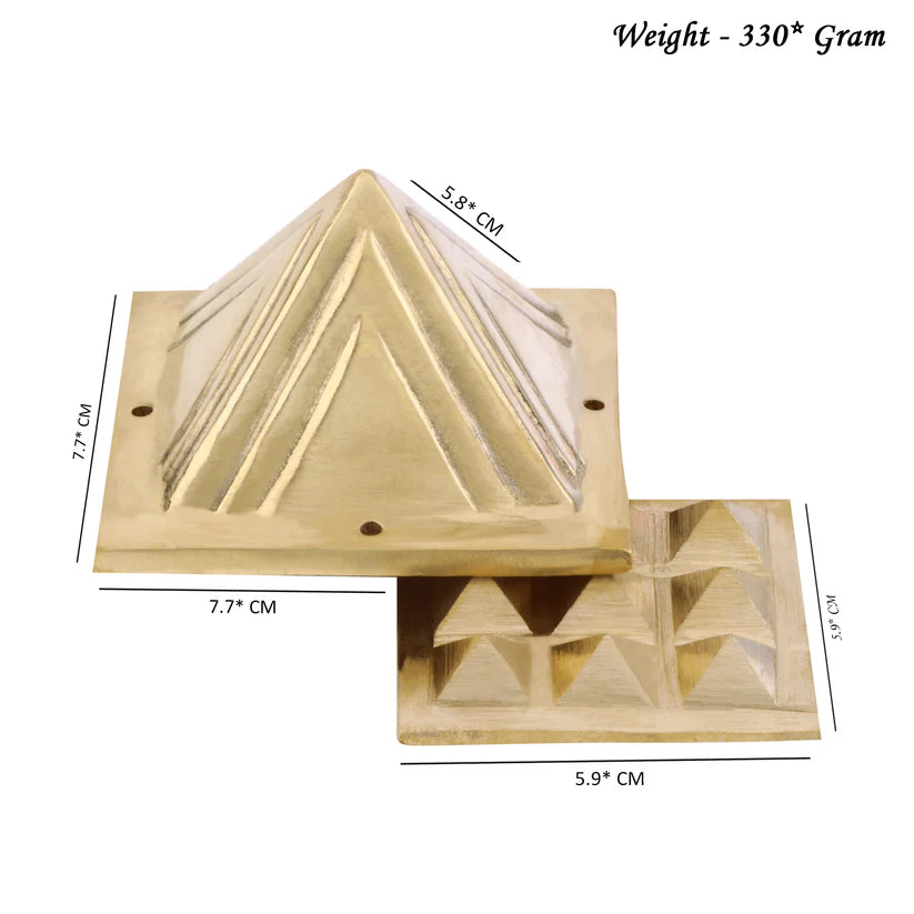 vastu mandir Pyramids, vastu mandir brass pyramid, douoble layer brass pyramid for home and office, brass pyramid for vastu