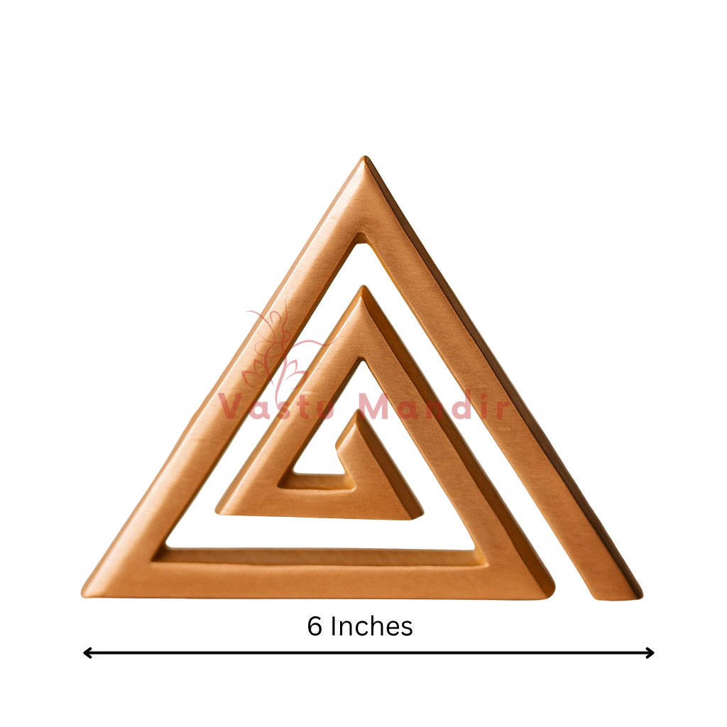 Energized Copper Helix Triangle (Plain) — Main Door, Kitchen & South-East Vastu Correction Tool | Vastu Mandir