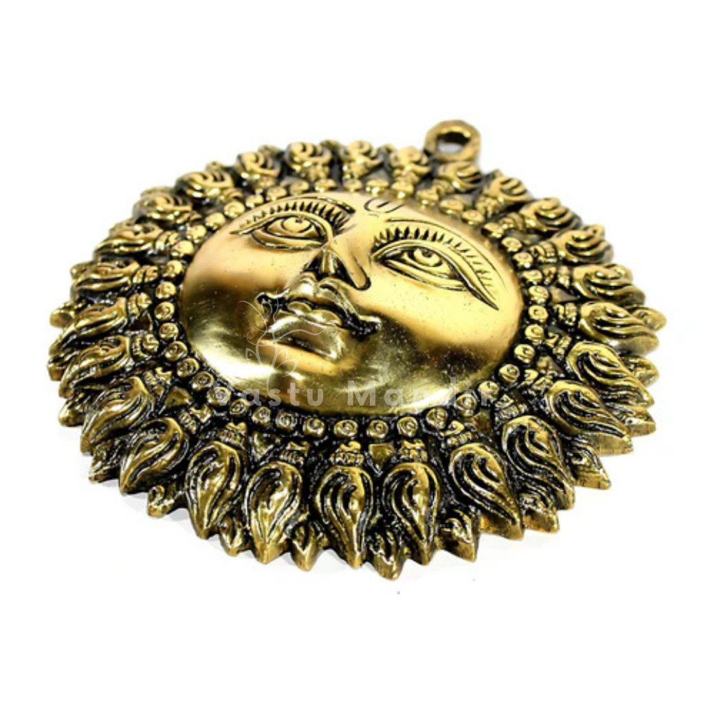 Vastu Sun (Surya Ji) 100% Pure Brass Statue Idol, Wall Decorative Showpiece for Home, Office and Gifting by Vastu Mandir