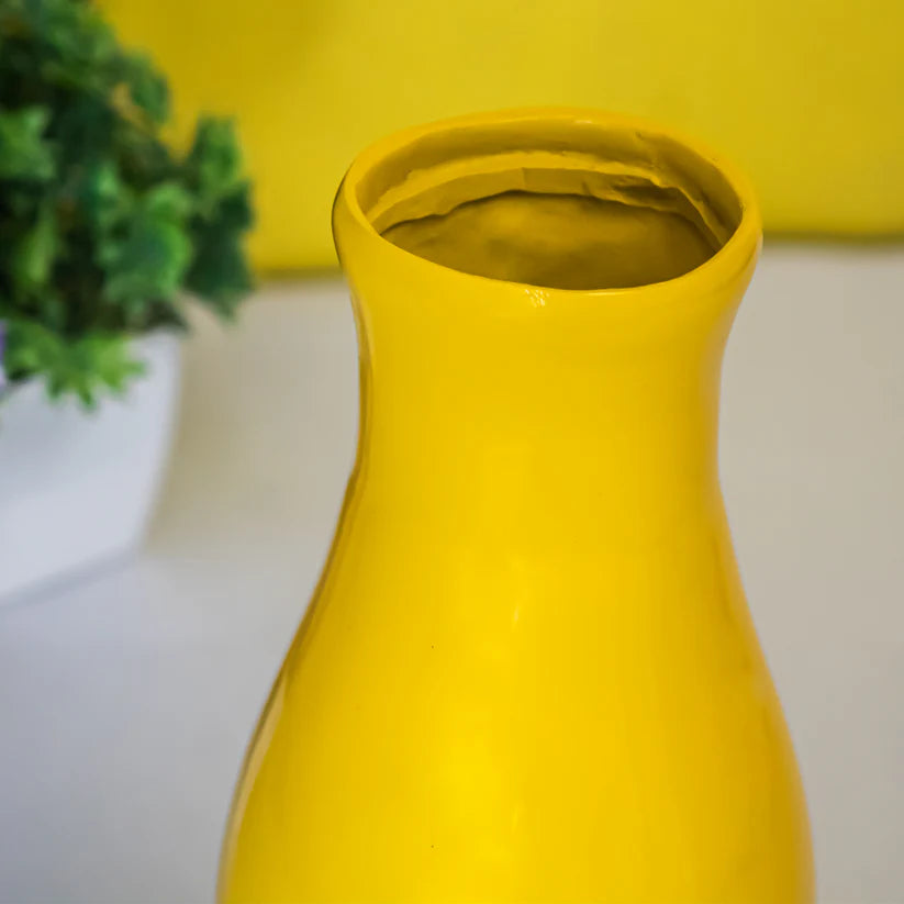 vastu mandir yellow Vase, Vastu vase, vase for table showpiece, vase for home and office, home decoration and showpiece
