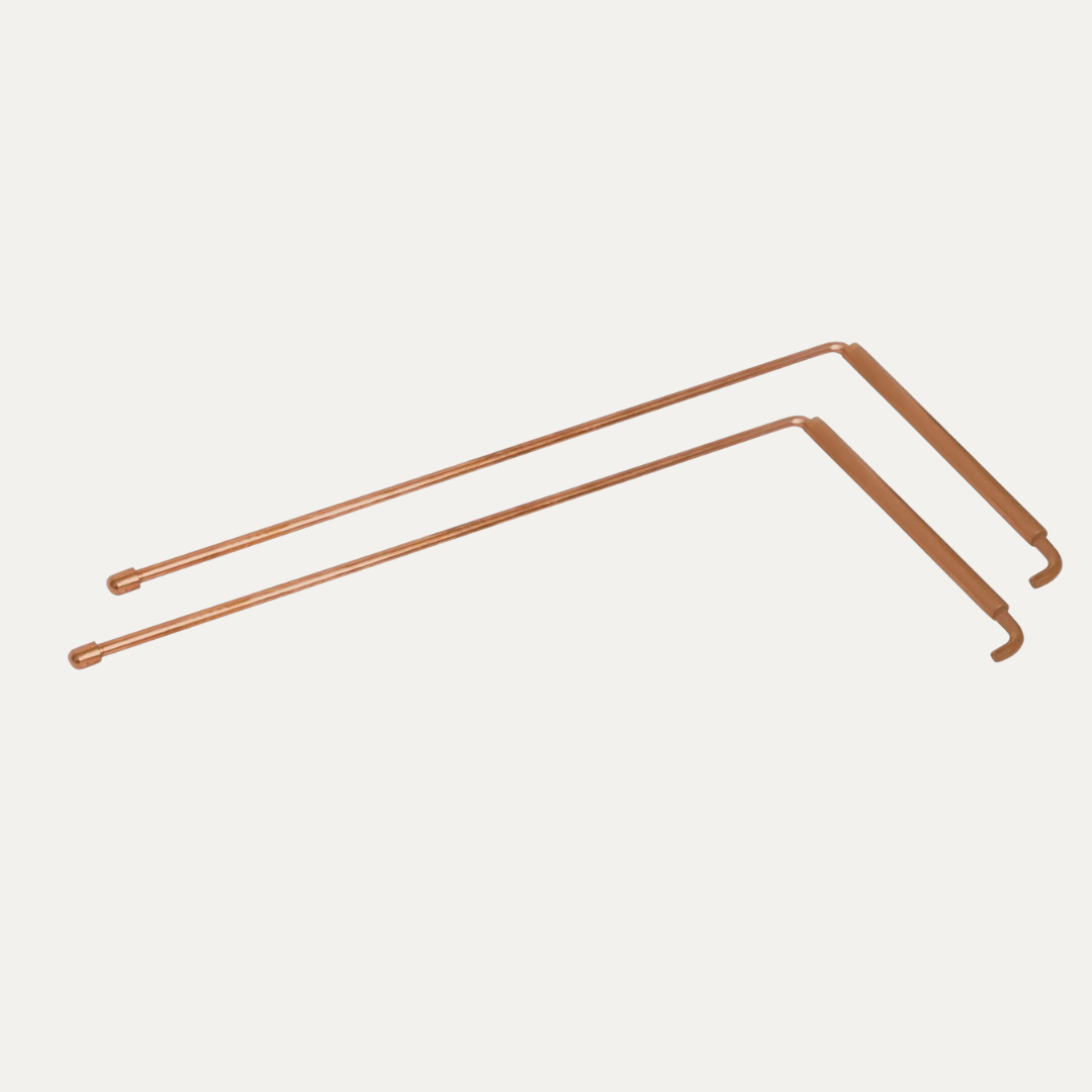 Copper L-Shape Dowsing Rod Pair – Vastu Remedy for Energy Checking with Metal Handle | Ideal for Vastu Scanning | 25 x 11 cm