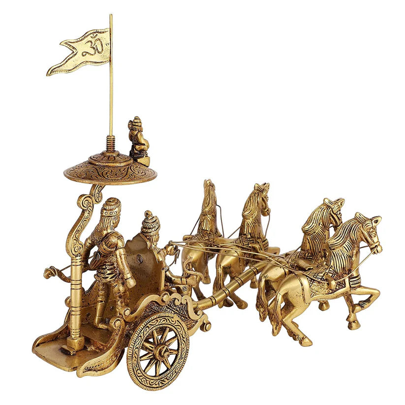 vastu mandir rath, vastu mandir rath with 4 horses, brass rath, vastu mandir brass idol, brass items, home decor, table showpiece