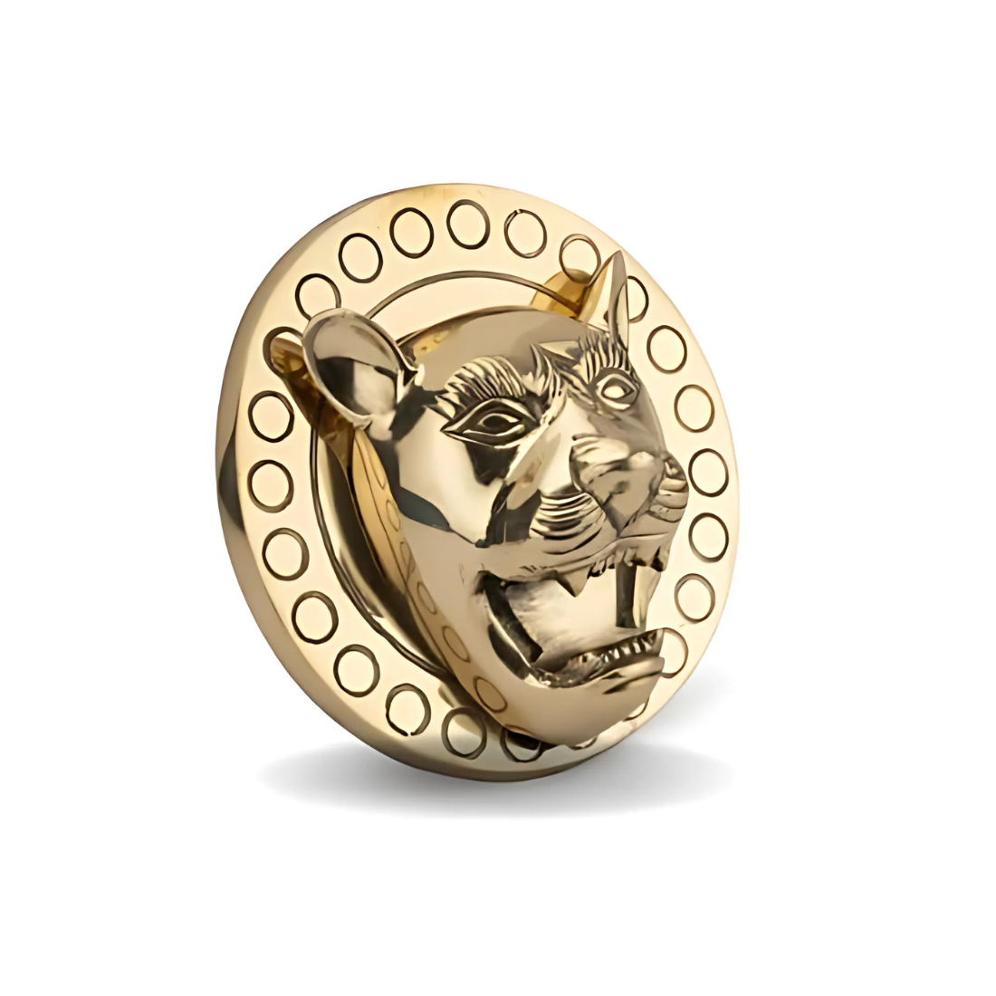 Brass Lion with Talwar Idol Vastu Remedy for Courage, Protection and South Direction Strength for Main Entrance, Office and Leadership Spaces | 10 cm | 1 kg