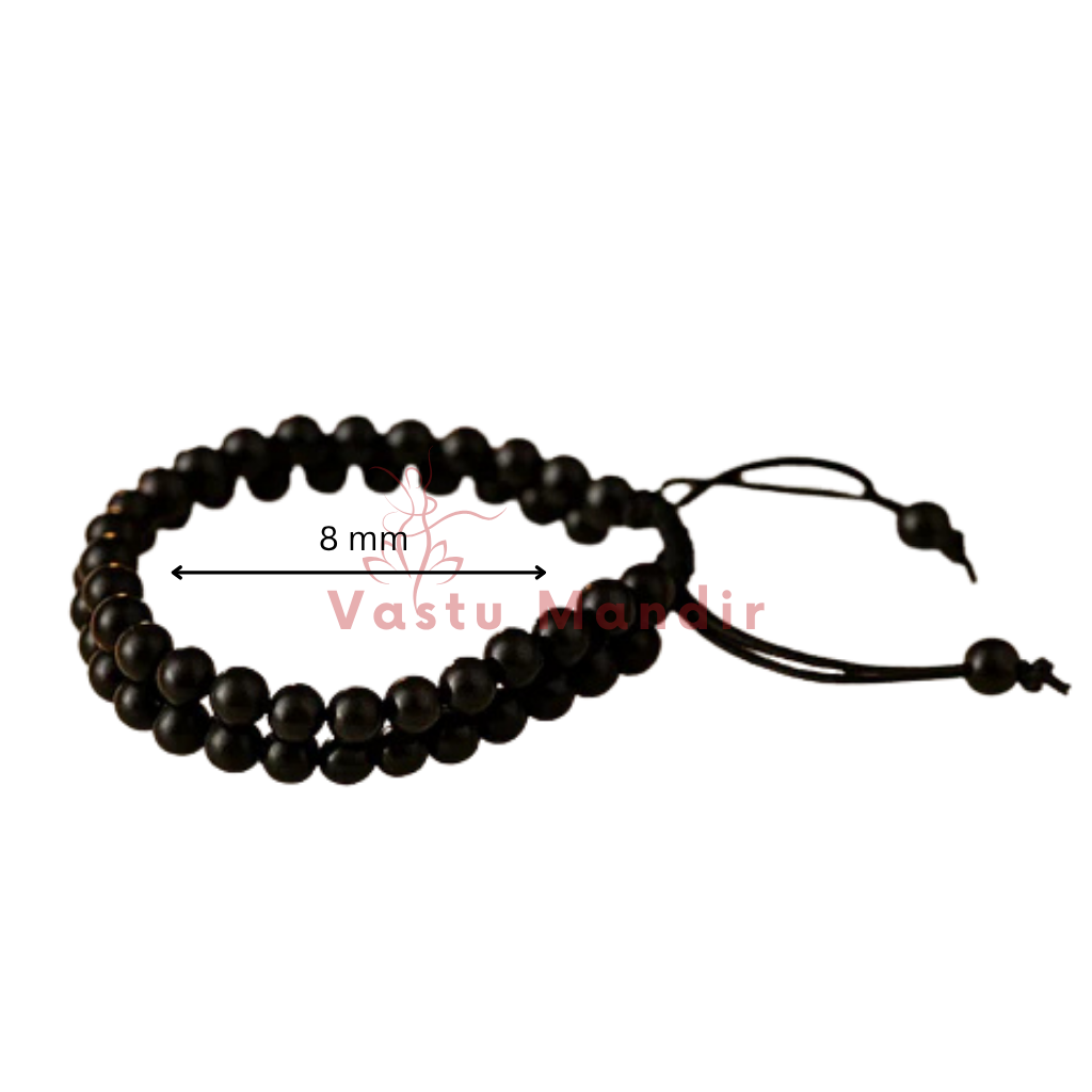 Natural Black Tourmaline 8mm Dual-Strand Bracelet – Vastu Remedy for Shield & Stability