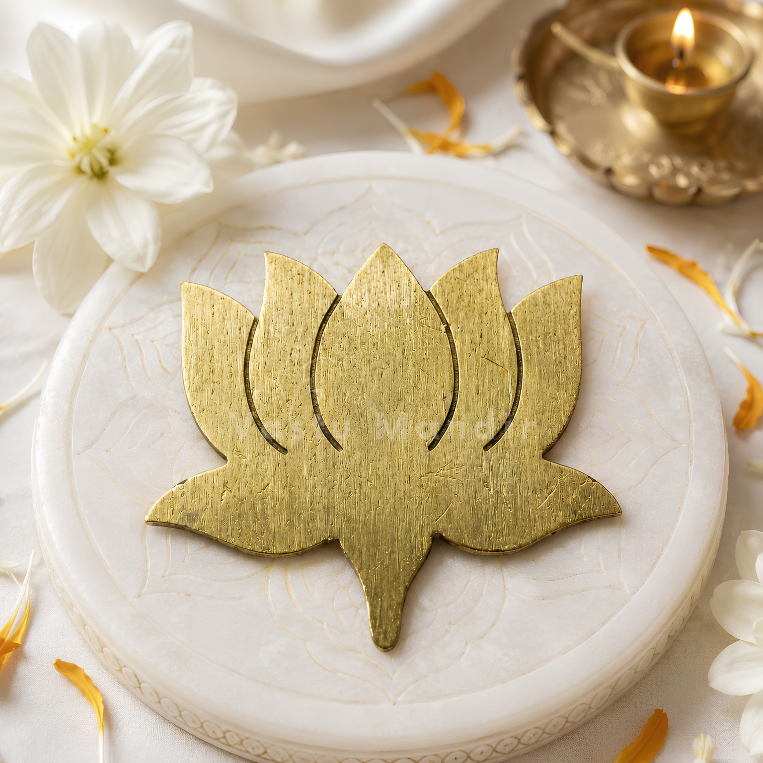 Brass Lotus 1 Inch | Purity & Harmony Vastu Remedy – Vastu Mandir