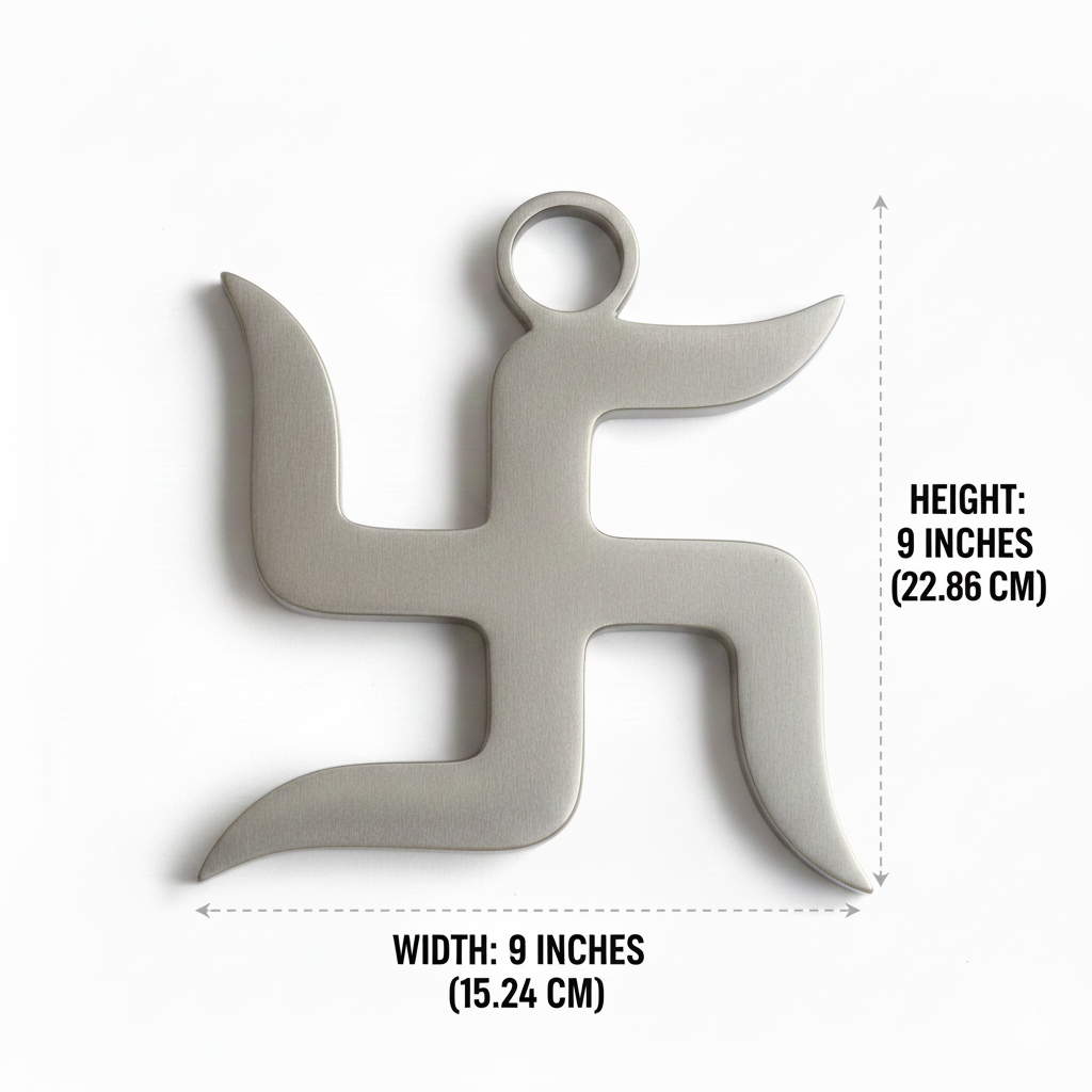 Zinc Swastik – Vastu Remedy for Rust-Resistant Protection | Home/Office Energy Balance | 6 & 9 Inch