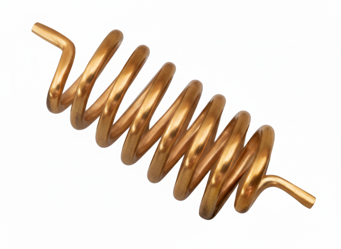 Brass Vastu spring on a clean white background