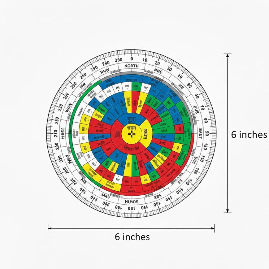 Hindi Shakti Chakra 6 inch acrylic Vastu plate.