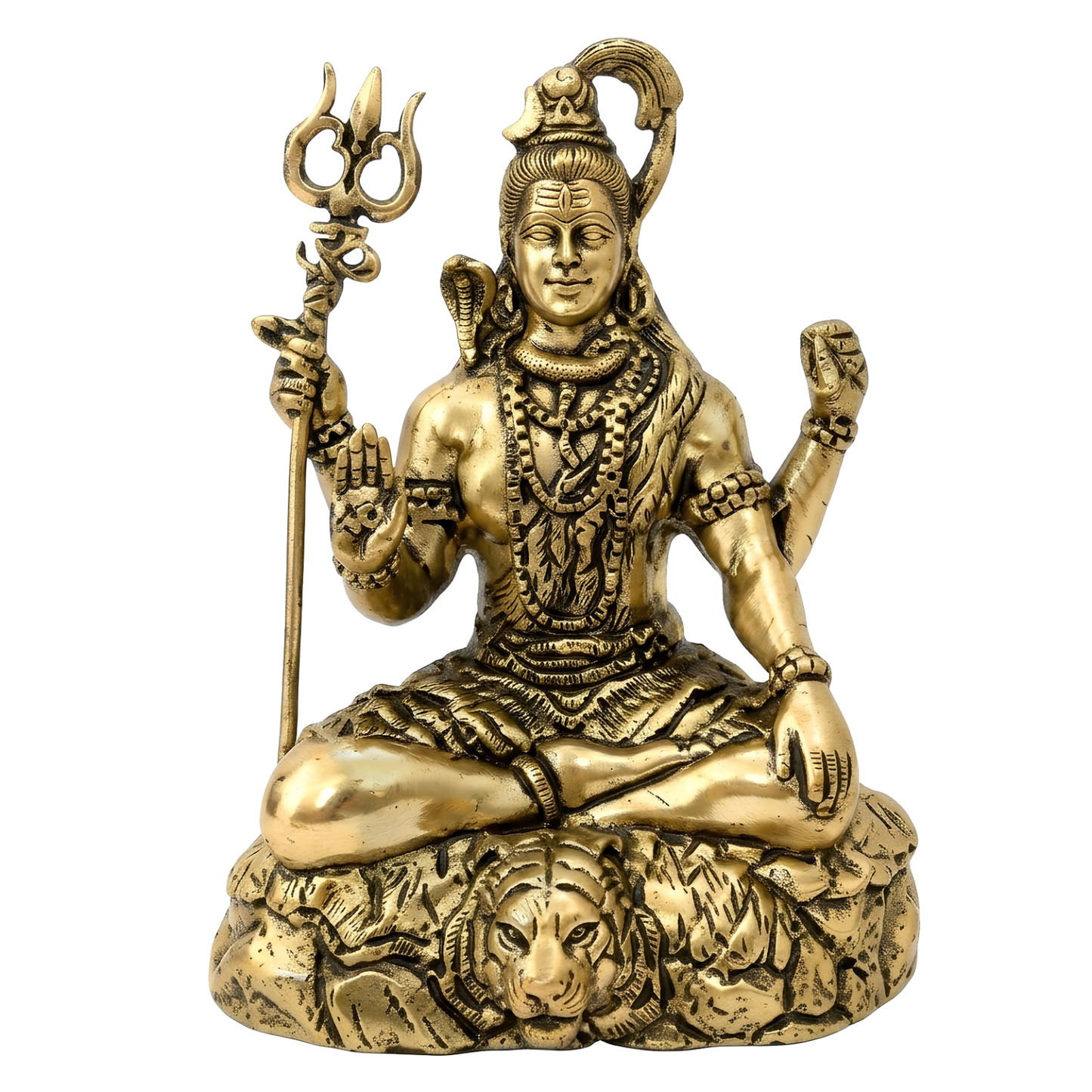 Brass Lord Shiv Ji Idol | Vedic Vastu Sculpture for Meditation, Protection & Spiritual Strength | 3-6 Inches