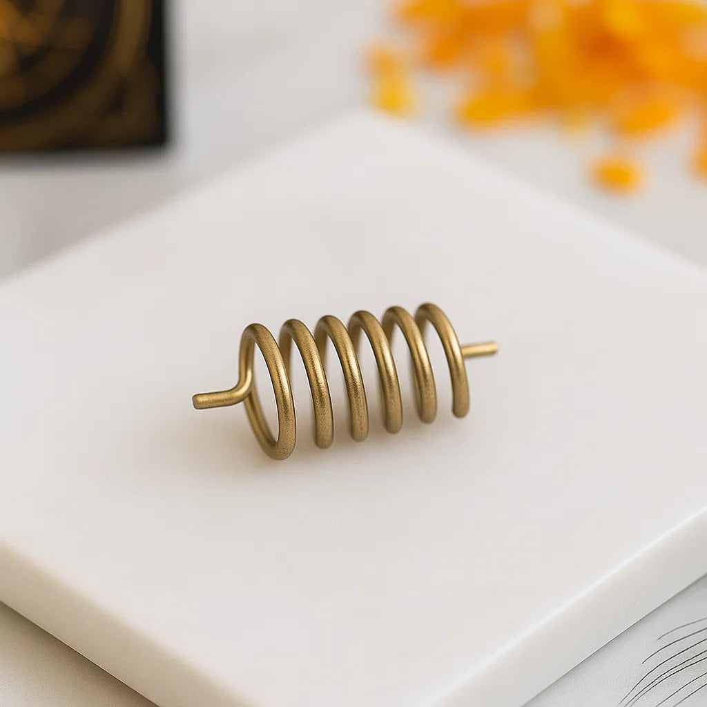 Premium Brass Vastu Spring Remedy Clockwise Anticlockwise for Earth Element Balancing, Polarity Change & SSW SW Zone Correction Vastu Remedies in Floor Embedding, Staircase Areas & Entrance Blocking by Vastu Mandir