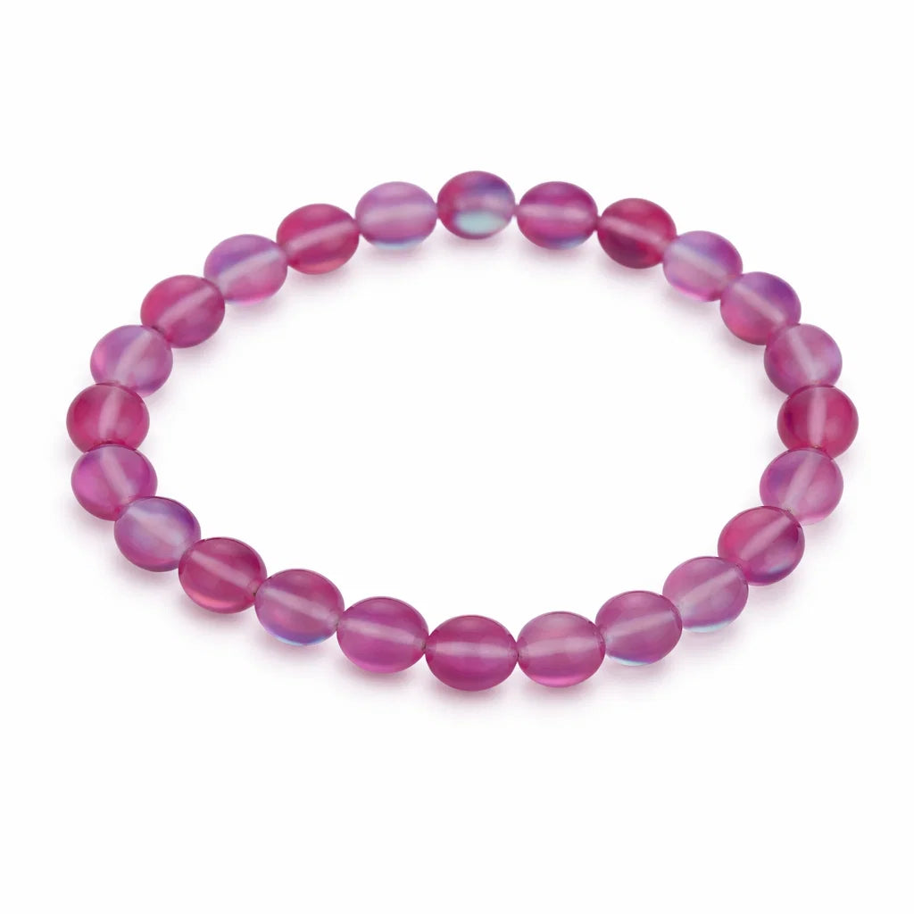 Aura Quartz Dark Pink Bracelet (8mm Beads) – Calm Confidence & Aura Protection | Vastu Mandir
