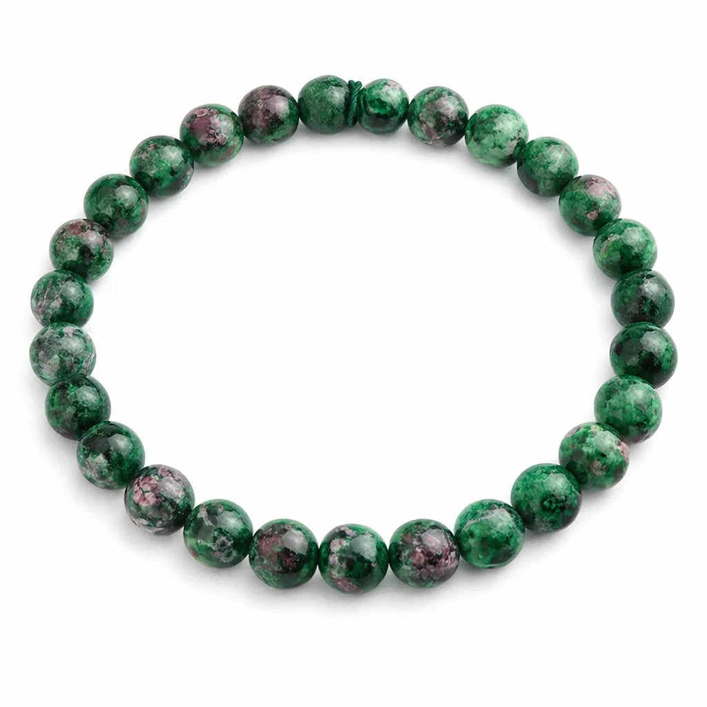 Natural Ruby Zoisite Crystal Bracelet – Vastu Remedy for Energy Boost & Heart Balance | 8mm Beads