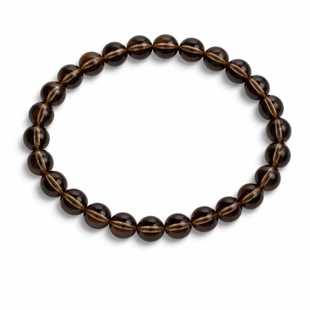 Natural Smoky Quartz Crystal Mala – Vastu Remedy for Root Chakra & Emotional Detox | 8mm Beads