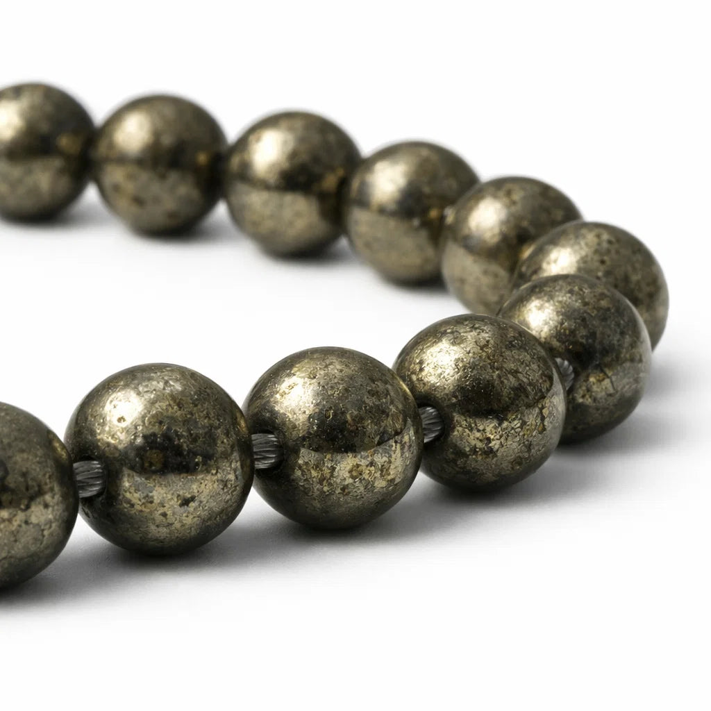 Natural Pyrite Mala, Vastu Remedy for Wealth & Abundance Manifestation