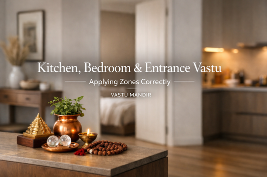 Modern home layout showing kitchen bedroom and entrance zones aligned as per Vastu