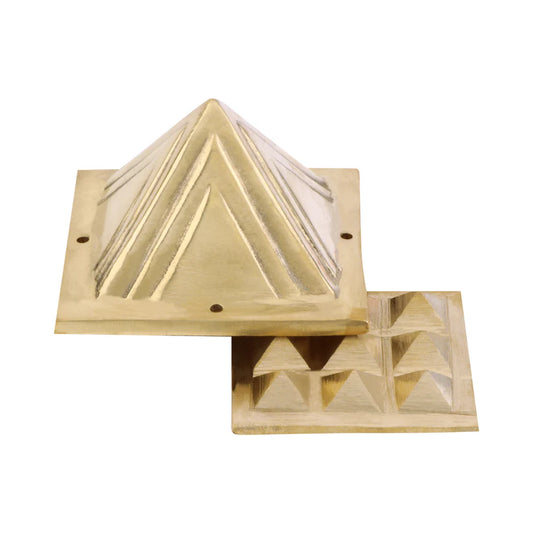 vastu mandir Pyramids, vastu mandir brass pyramid, douoble layer brass pyramid for home and office, brass pyramid for vastu