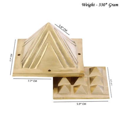 vastu mandir Pyramids, vastu mandir brass pyramid, douoble layer brass pyramid for home and office, brass pyramid for vastu