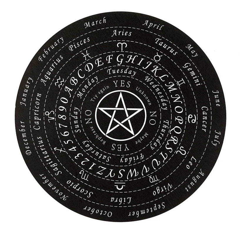 Vastu Star Dowsing Board — Black Acrylic Pendulum Divination, Zodiac, YES/NO, Energy Clearing, Intuitive Practice Tool for Home, and Vastu Remedy by Vastu Mandir