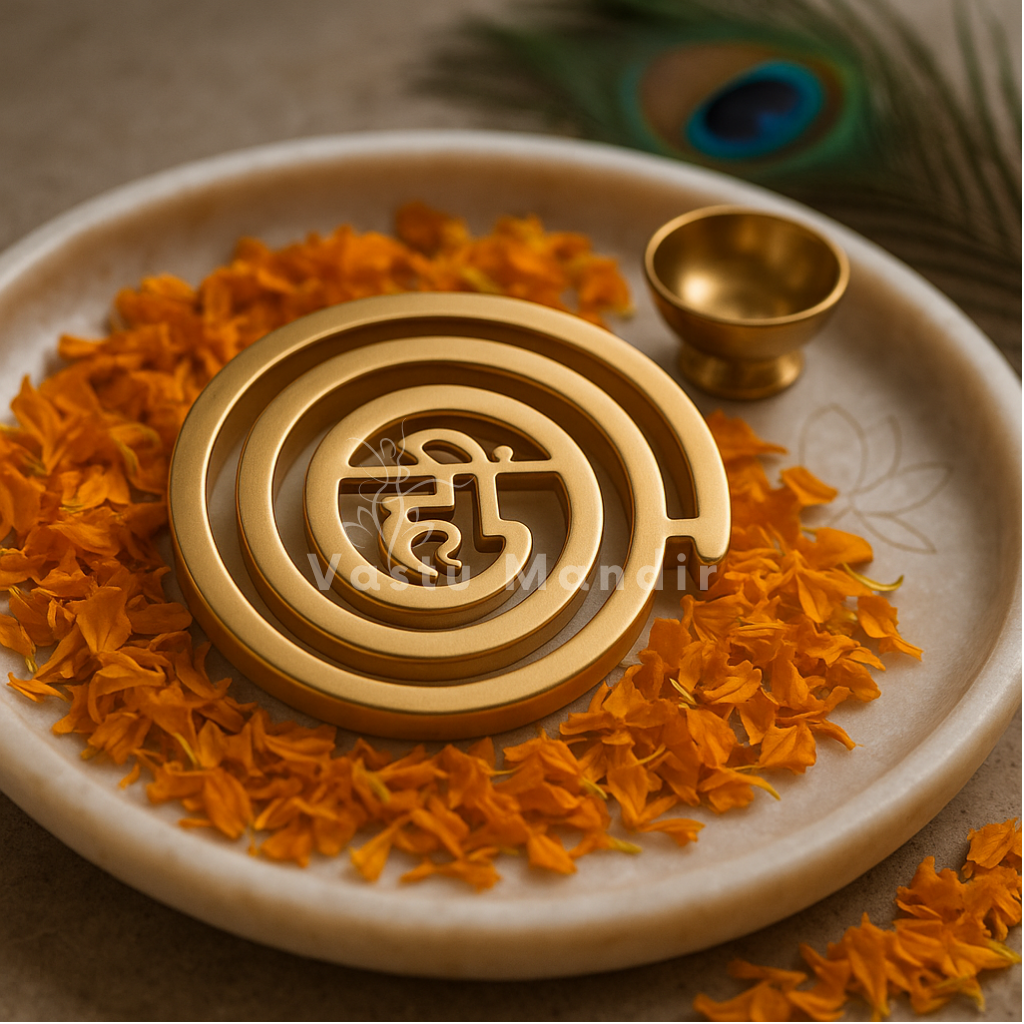 Premium 100% Pure Brass Metal Spiritual Helix for North-West Direction of Main Door Entrance, Kitchen, Bedroom, office for Vastu Dosh by Vastu Mandir