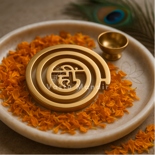 Premium 100% Pure Brass Metal Spiritual Helix for North-West Direction of Main Door Entrance, Kitchen, Bedroom, office for Vastu Dosh by Vastu Mandir