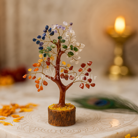 Premium Seven Chakra Gemstone Tree – Aura Cleansing, Stress Relief, and Holistic Harmony | Lucky Vastu Tree for All Directions By Vastu Mandir
