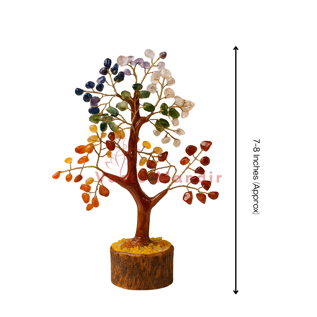 Premium Seven Chakra Gemstone Tree – Aura Cleansing, Stress Relief, and Holistic Harmony | Lucky Vastu Tree for All Directions By Vastu Mandir