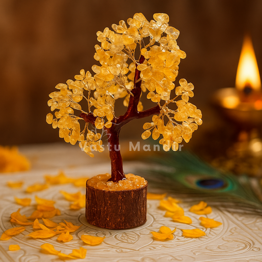 Large Citrine Vastu Tree (10-11 Inch) for wealth, abundance, and financial success.

