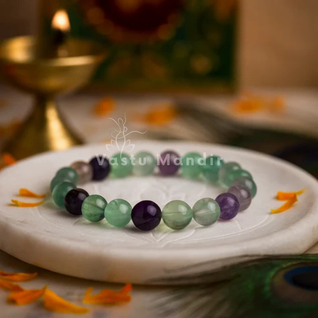 Premium Fluorite Crystal Bracelet (8mm) – Vastu Remedy for Clear Mind, Balanced Aura