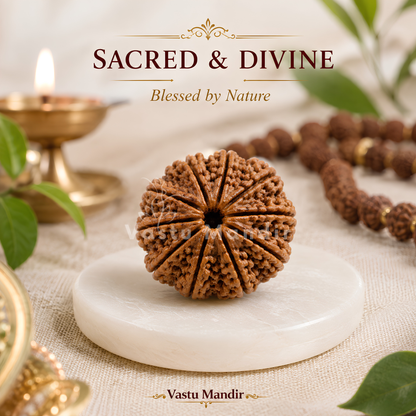 Lab Certified 10 Mukhi Rudraksha – Vastu Remedy for Evil Eye Protection & Peace | Ideal for Main Door & Vishnu Altars
