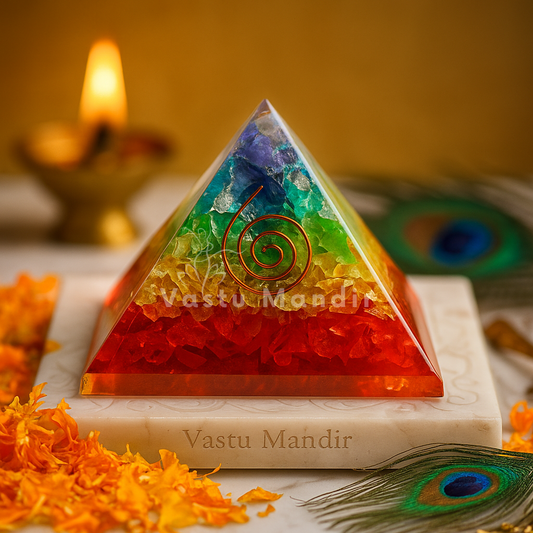 Premium Vastu Mandir Spiral Coil Chakra Pyramid – Life Force Generator for North-East Vastu and Emotional Stability | Advanced Energy Tool By Vastu Mandir