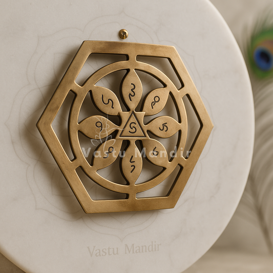 Premium 100% Pure Copper Metal Spiritual Bhoum Wealth & Prosperity- Standard showpiece Yantra for South, South-West Direction of Main Door Entrance, Kitchen, Bedroom, Office for Vastu Dosh by Vastu Mandir