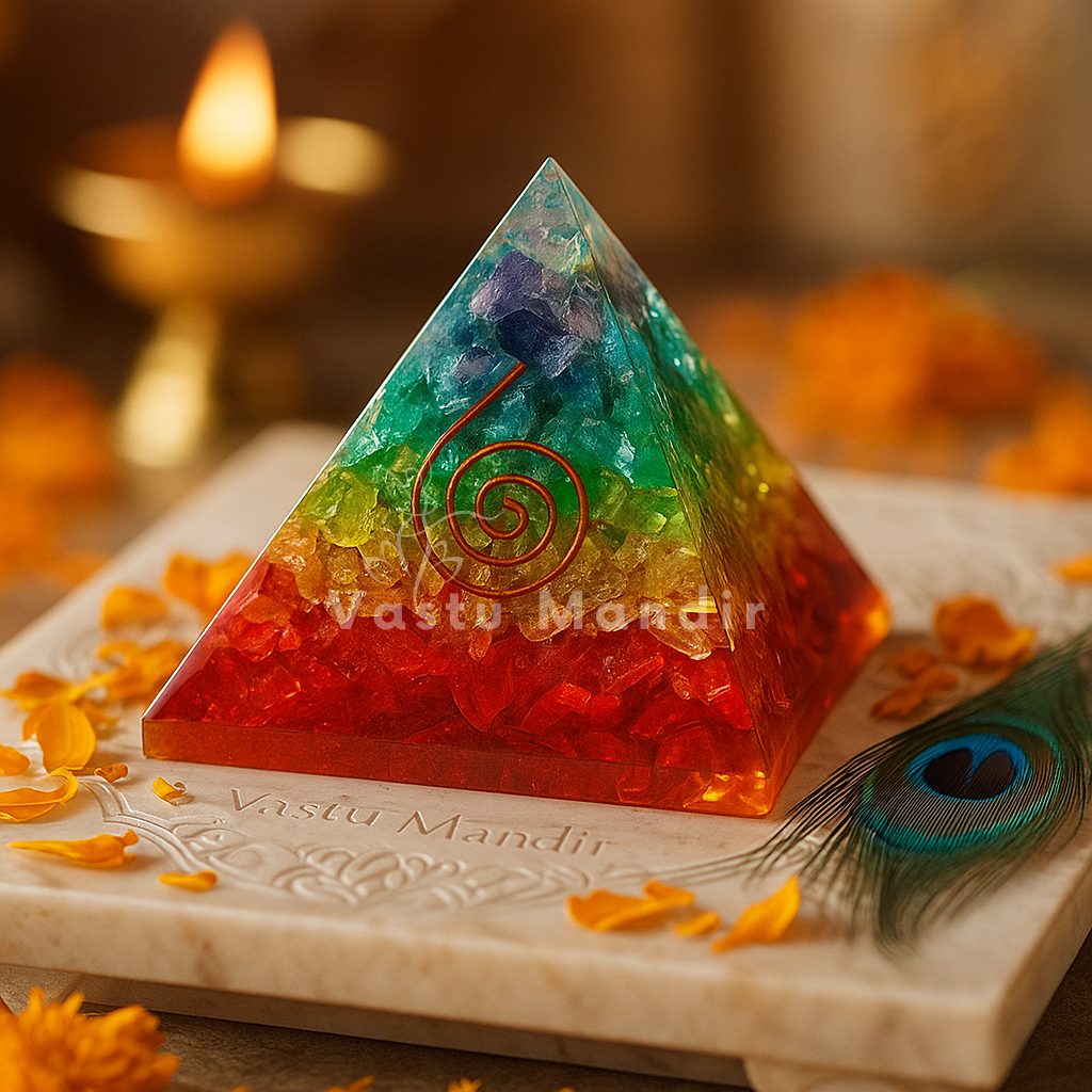 Premium Vastu Mandir Spiral Coil Chakra Pyramid – Life Force Generator for North-East Vastu and Emotional Stability | Advanced Energy Tool By Vastu Mandir