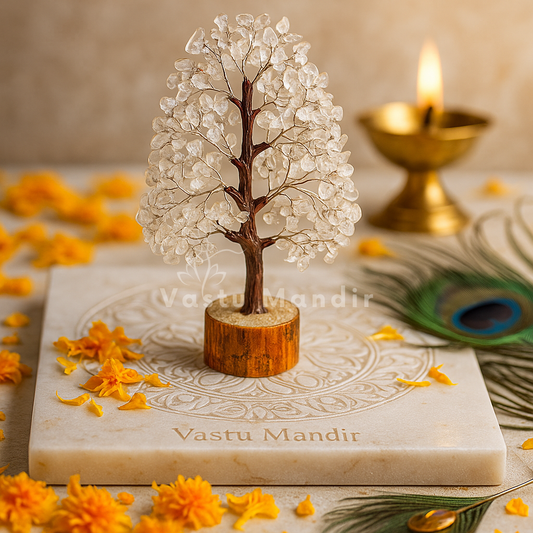 Clear Quartz Vastu Tree for clarity, energy amplification, and space purification.


