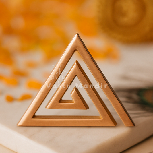 Energized Copper Helix Triangle (Plain) — Main Door, Kitchen & South-East Vastu Correction Tool | Vastu Mandir