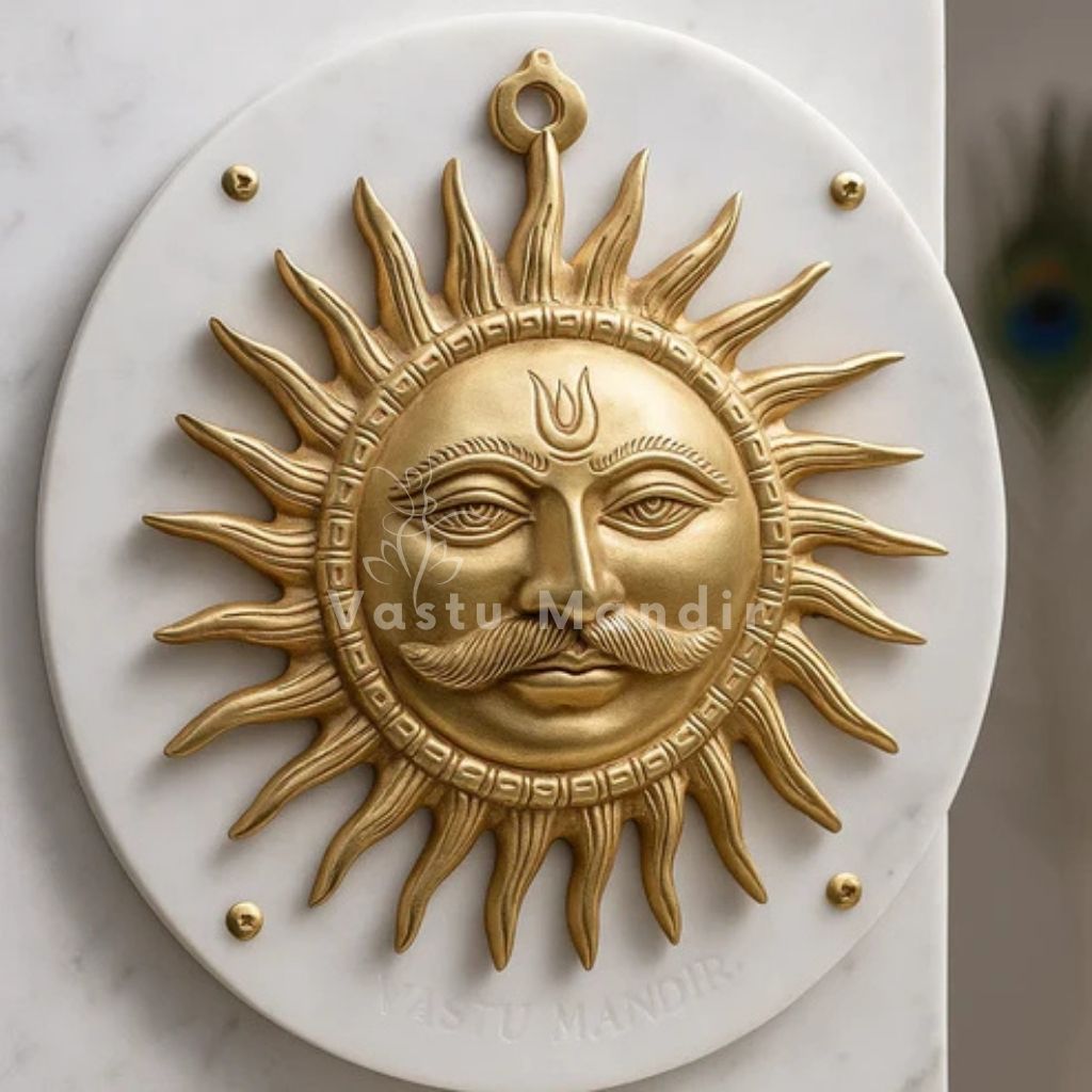 Big Sun (Surya Ji) 100% Pure Brass Statue Idol, Wall Decorative Showpiece for Home, Office and Gifting by Vastu Mandir