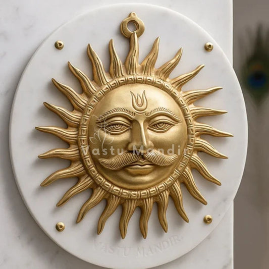 Big Sun (Surya Ji) 100% Pure Brass Statue Idol, Wall Decorative Showpiece for Home, Office and Gifting by Vastu Mandir