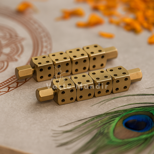 Brass Ramal Pass Dice for Divination — Professional Vastu, Astrology & Spiritual Consulting Set | Vastu Mandir