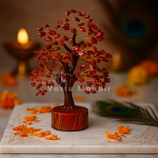 Premium 10-Inch Red Jasper Gemstone Tree – Relationship Stability, Courage, and South-West Vastu | Best Vastu Remedy for Marriage & Familial Peace By Vastu Mandir