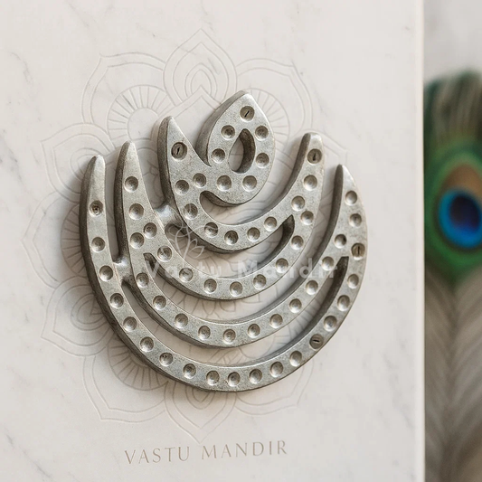 Premium 100% Pure Zinc Metal Spiritual Moon Helix for North-East Direction of Main Door Entrance, Kitchen, Bedroom, office for Vastu Dosh by Vastu Mandir
