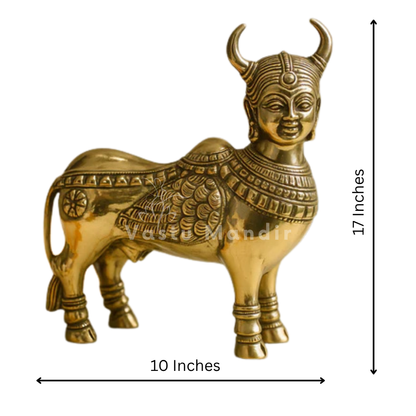 Kamdhenu Cow 100% Pure Brass Statue Idol Decorative Showpiece for Home, Office and Gifting by Vastu Mandir