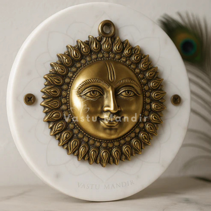 Vastu Sun (Surya Ji) 100% Pure Brass Statue Idol, Wall Decorative Showpiece for Home, Office and Gifting by Vastu Mandir