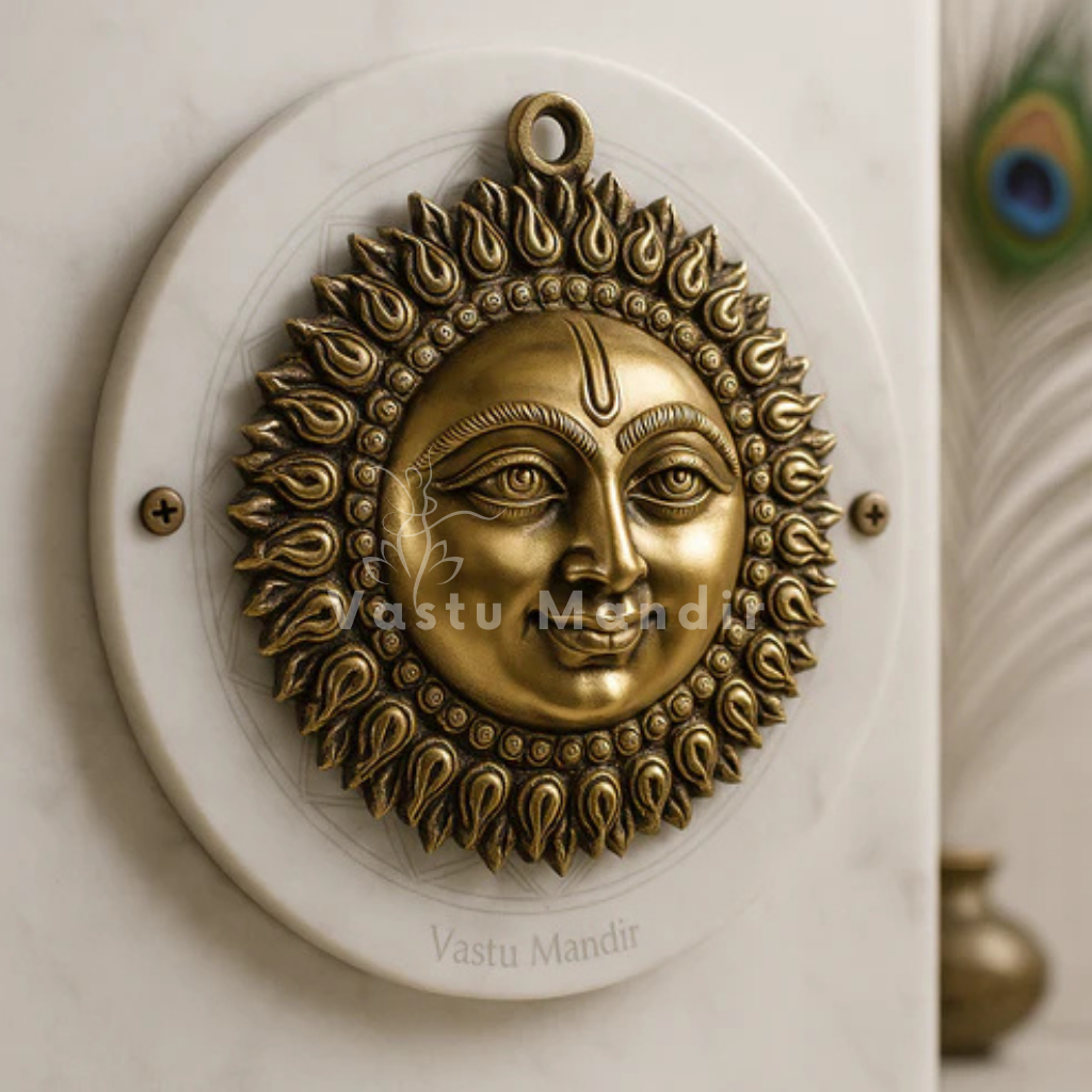Vastu Sun (Surya Ji) 100% Pure Brass Statue Idol, Wall Decorative Showpiece for Home, Office and Gifting by Vastu Mandir