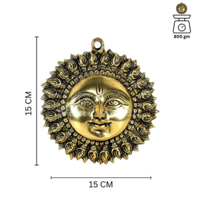 Vastu Sun (Surya Ji) 100% Pure Brass Statue Idol, Wall Decorative Showpiece for Home, Office and Gifting by Vastu Mandir