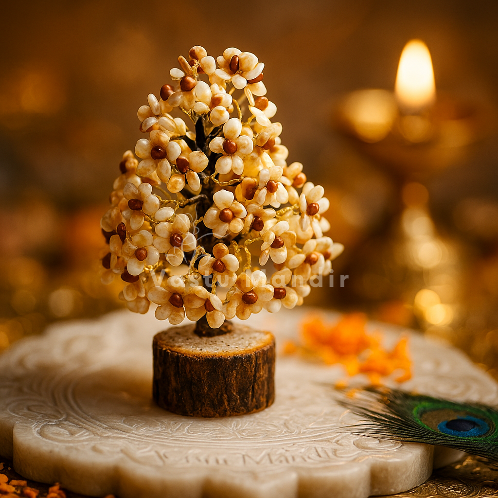 Premium Rudraksha + Gomti Chakra Vastu Tree (600 Beads, 12 Inch) for Divine Protection, Wealth, and Good Fortune | Unrivaled Spiritual Shield for Home By Vastu Mandir