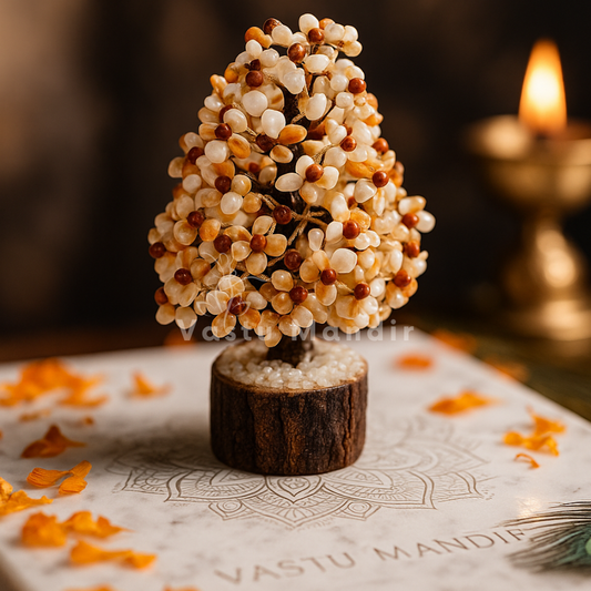 Premium Rudraksha + Gomti Chakra Vastu Tree (600 Beads, 12 Inch) for Divine Protection, Wealth, and Good Fortune | Unrivaled Spiritual Shield for Home By Vastu Mandir