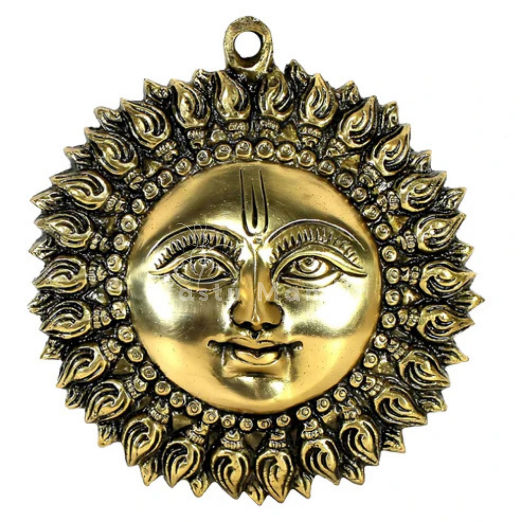 Vastu Sun (Surya Ji) 100% Pure Brass Statue Idol, Wall Decorative Showpiece for Home, Office and Gifting by Vastu Mandir