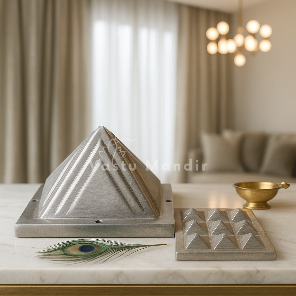 Premium Finish 100% Pure Aluminium Pyramid in 2 Layers, Health & Wealth Home Entrance, Main Door, Kitchen for Balance Positive Energy By Vastu Mandir