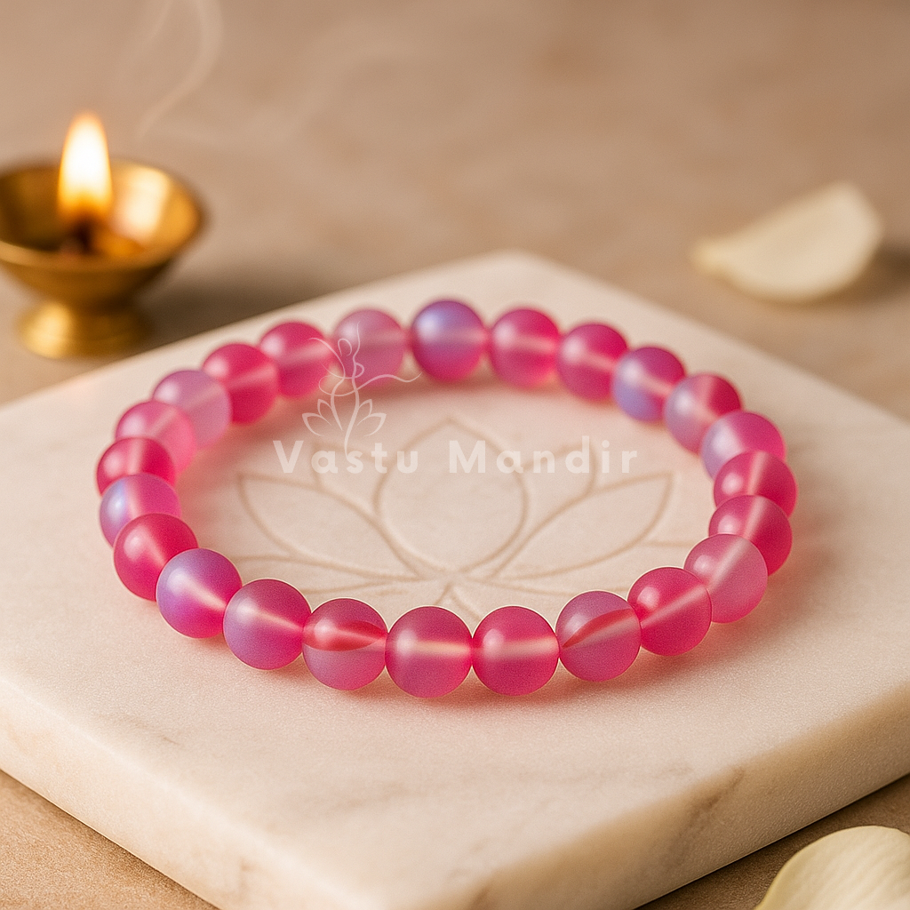 Premium Natural Light Pink Aura Quartz 8mm Bead Bracelet for Calm & Heart Energy