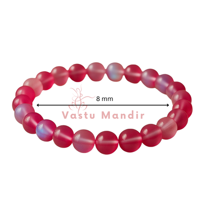 Premium Natural Light Pink Aura Quartz 8mm Bead Bracelet for Calm & Heart Energy