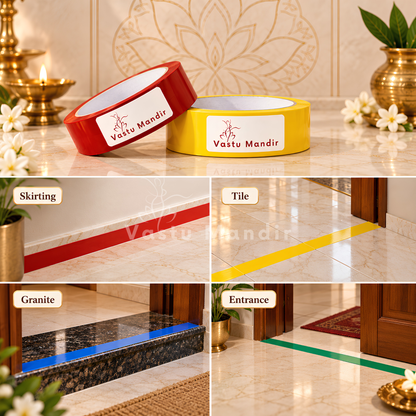 Vastu Waterproof Multicolor Tape – Vastu Remedy for Entrance & Toilet Defects | Ideal for Quick Zone Corrections | 1-4 Inch Wide Options | 16 Meter | 2 Rolls